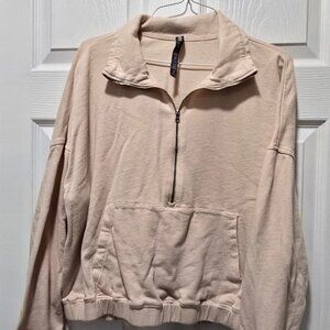 Vuori Hoodie Womens 3/4 Zip 100% Organic Cotton XL Long Sleeve